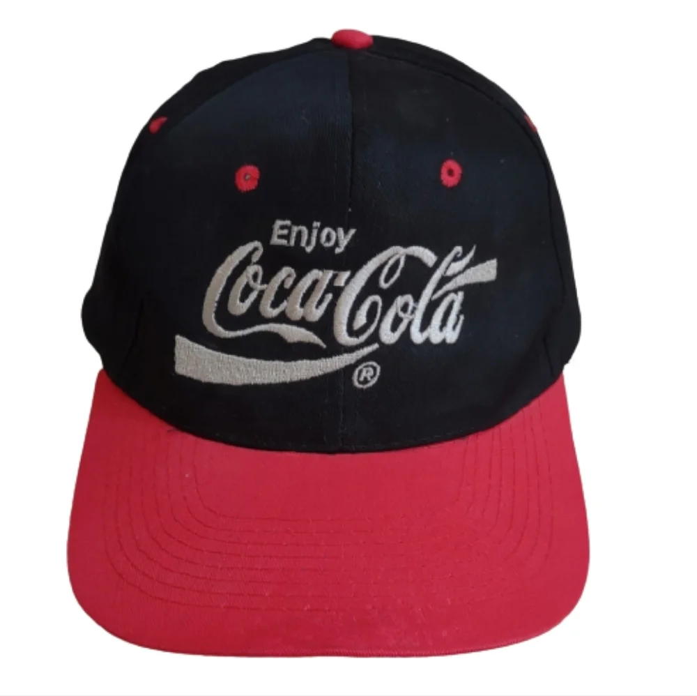 COCA-COLA Hat Black Red OS Adjustable Embroidered